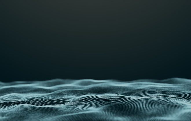 Digital wave Futuristic technology abstract background animation 3D rendering